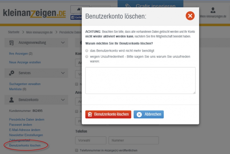 LOG IN KLEINANZEIGEN DE visual data 6