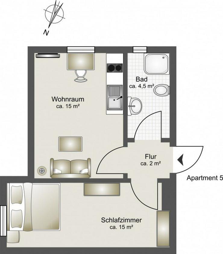 Bild 12: PROVISIONSFREI - 7 hochwertig ausgestattete Apartments - Boardinghouse Rostock