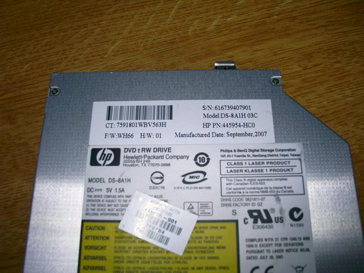 Bild 4: Brenner Notebook HP DVD ± RW DRIVE DS-8A1H 03C