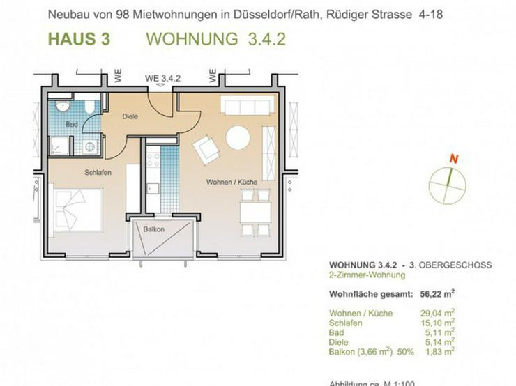 Bild 16: *IHR NEUES WOHLFÜHLHEIM! Neubau, hochw. 2-Zi. mit Sonnenbalkon und offener Küche*