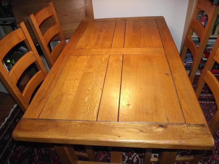 Esstisch m. Erweiterung und 6 Stühlen Holz