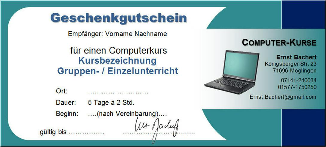 Bild 9: Computerkurse für Senioren -- Raum Ludwigsburg