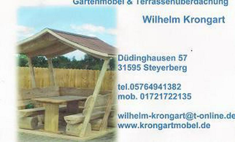 Bild 8: Sitzbank.Gartenbank mit Dach. Dach.Holz.