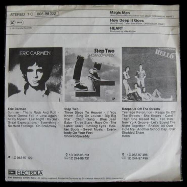 Heart - Magic Man - Single, Vinyl - - LPs & Schallplatten - Bild 2