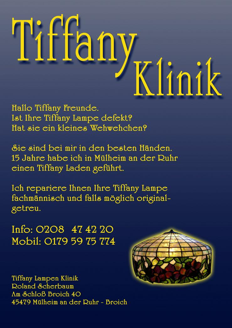 Bild 4: Gartenkunst-Deko-Tiffanylampen Reparatur-Essen Nrw & die GLASKUNST WERKSTATT seit 1984 & Tiffany Klinik Mülheim & Deko Bleiverglasung Galerie