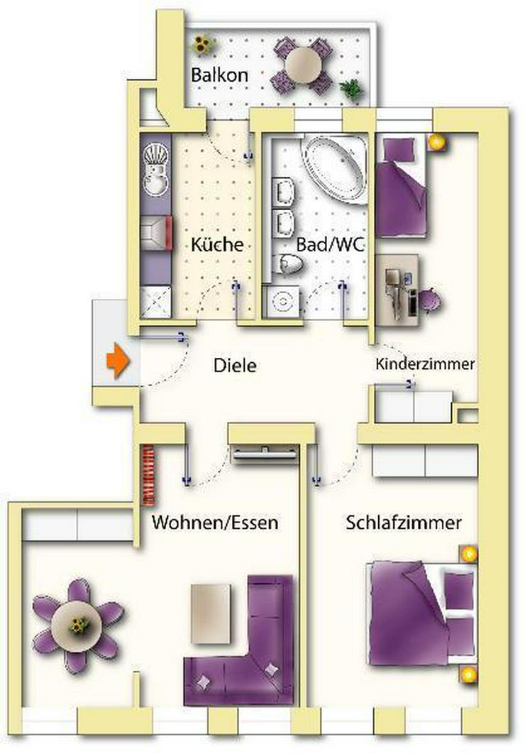 ** TOP-3-Zimmer-Wohnung in Gohlis/Westbalkon/Parkett/EBK/Lift/Eckbadewanne - Wohnung mieten - Bild 2