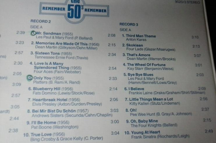 Sammelalbum  Remember the 50 - LPs & Schallplatten - Bild 2
