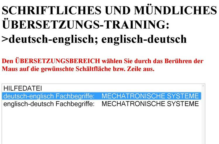 Bild 3: Schriftliche Uebersetzung englisch lernkarten