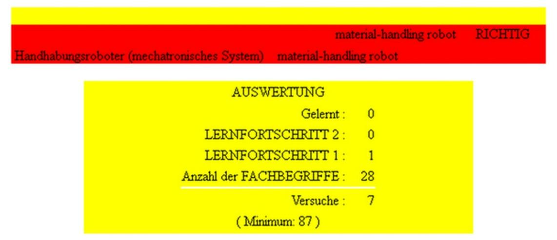 Bild 7: Schriftliche Uebersetzung englisch lernkarten