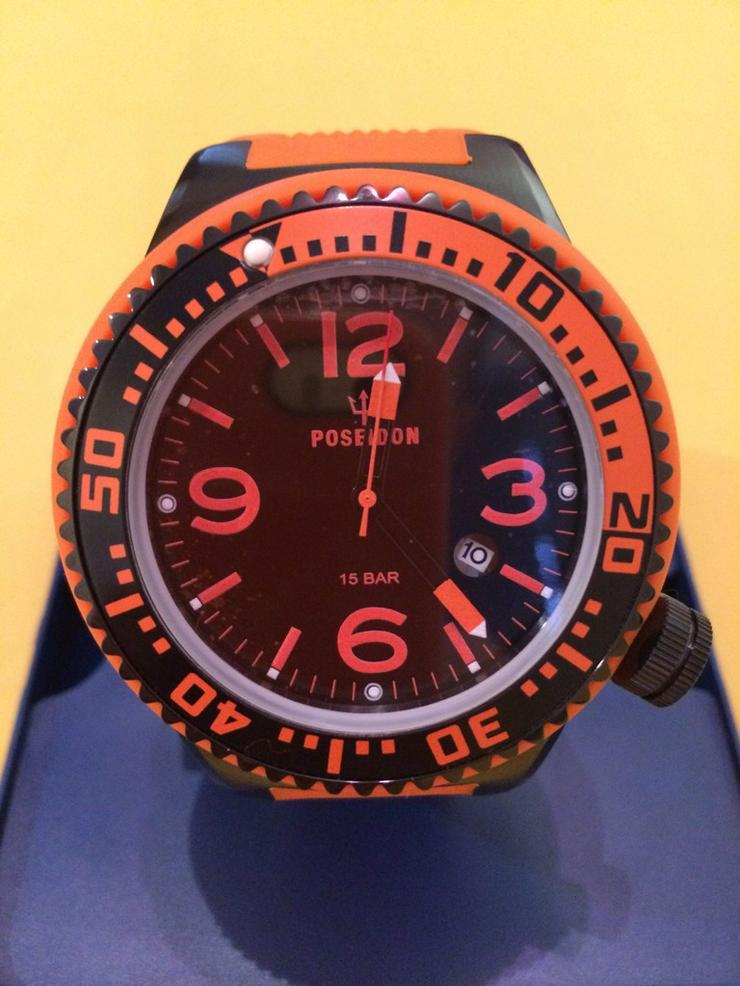 POSEIDON, Black-Pro, Silikon, Orange-schwarz - Uhren - Bild 1