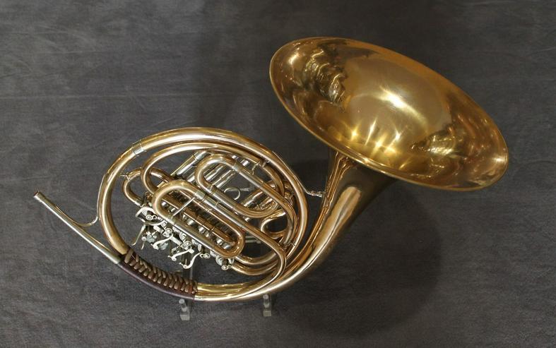Meister Hans Hoyer Bb/F - Waldhorn Goldmessing - Blasinstrumente - Bild 2