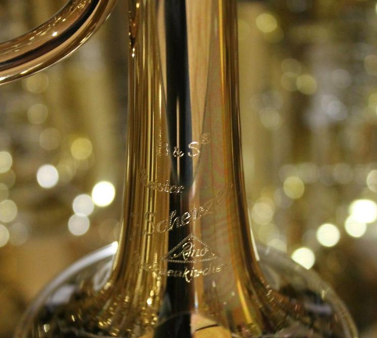 Bild 3: J. Scherzer C - Konzerttrompete aus Goldmessing