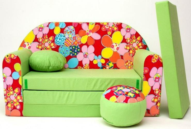 Kinder Sofabett mit Puff NEU Kindersofa - Sofas - Bild 3