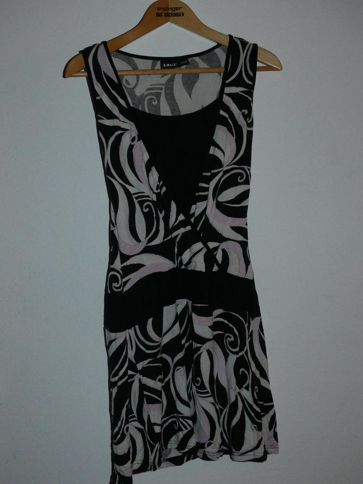 weiß-rosa-schwarzes Kleid - Größen 36-38 / S - Bild 1