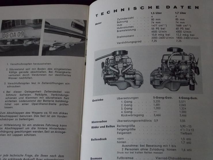 Bild 4: Opel Rekord Betriebsanleitung von 1963