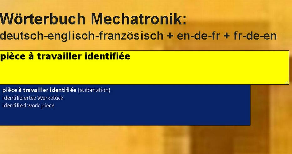 Bild 3: Mechanik/ Metalltechnik-Begriffe uebersetzen