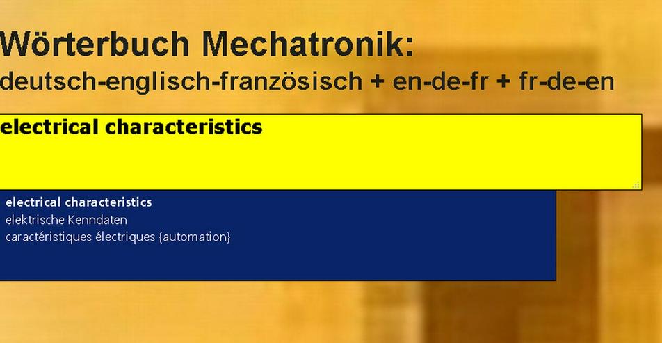 Bild 5: Mechanik/ Metalltechnik-Begriffe uebersetzen