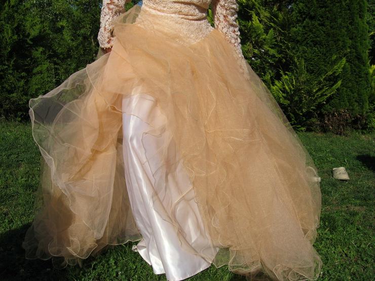 Hochzeitskleid, Brautkleid in Apricot - Größen 32-34 / XS - Bild 3