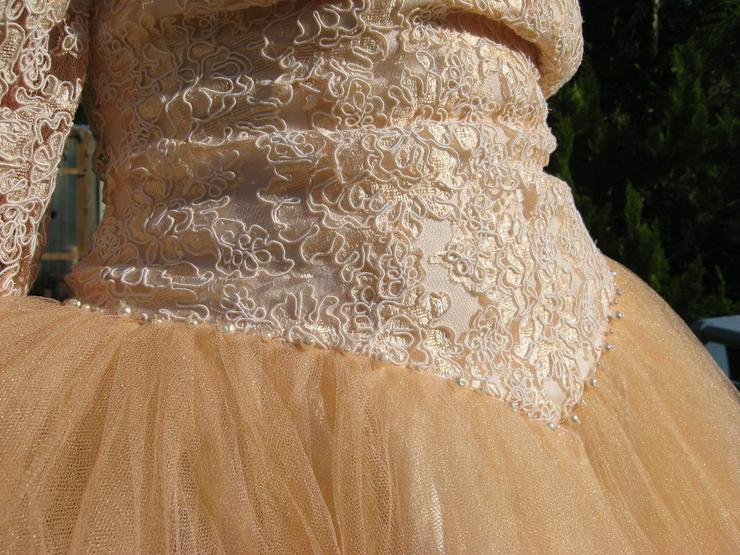 Hochzeitskleid, Brautkleid in Apricot - Größen 32-34 / XS - Bild 4