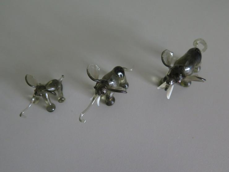 Bild 2: 3 Stck Tierfiguren - Glasfiguren - Elefanten