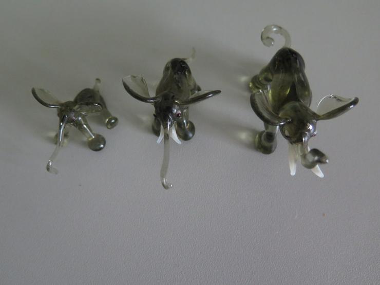 Bild 3: 3 Stck Tierfiguren - Glasfiguren - Elefanten