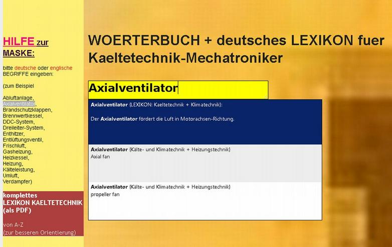 Bild 8: Kaeltetechnik: Glossar + Woerterbuch