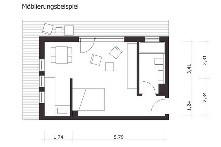 Bild 8: Penthouse-Stil in Bessungen: Lichtdurchflutetes 1-Zimmer-Appartement mit umlaufender Dacht...