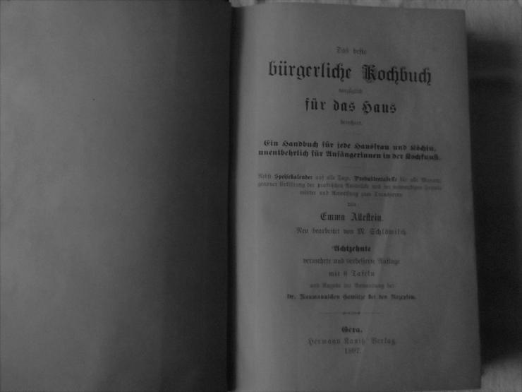 Bild 4: Antikes Kochbuch von 1887 in org. Schachtel l