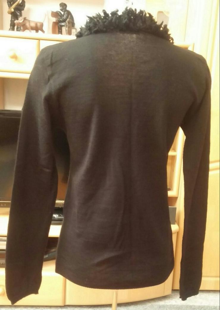 Damen Jacke Woll strick Fransen Kragen Gr.M - Größen 40-42 / M - Bild 2