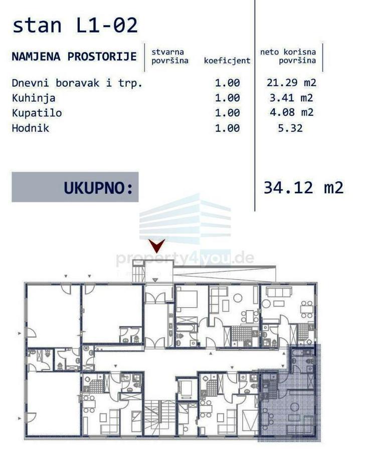 1-Zi. Apartment im Erdgeschoss zu Verkaufen - Neubau in Banja Luka - Wohnung kaufen - Bild 8