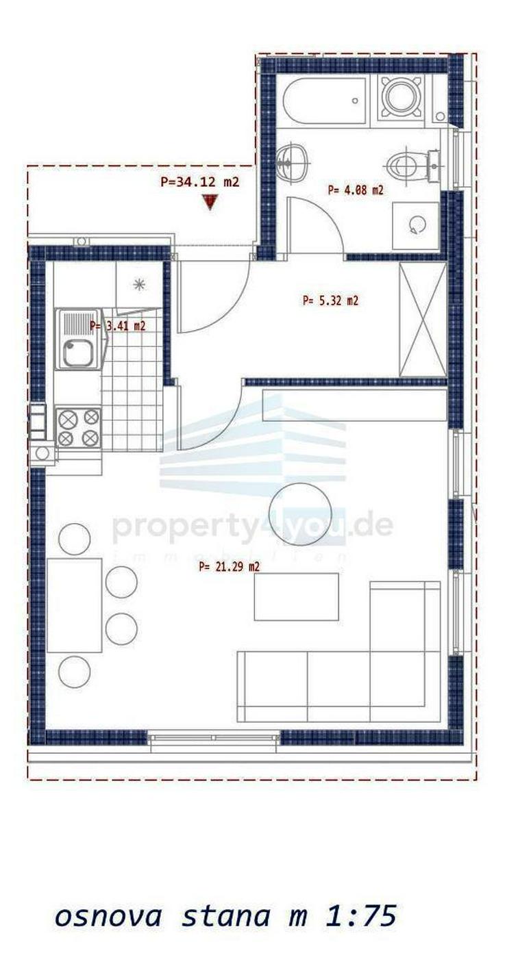 1-Zi. Apartment im Erdgeschoss zu Verkaufen - Neubau in Banja Luka - Wohnung kaufen - Bild 7