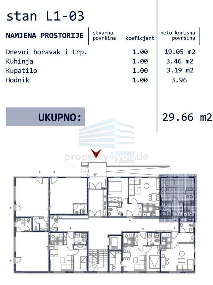 Bild 2: 1-Zi. Apartment im Erdgeschoss zu Verkaufen - Neubau in Banja Luka