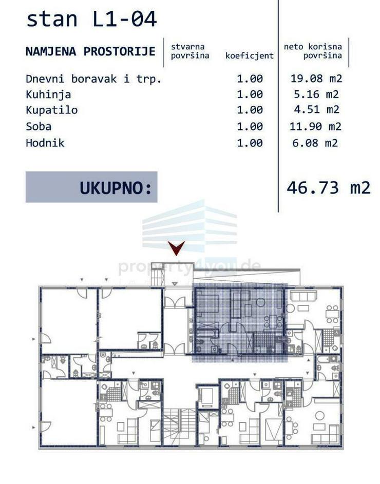 2-Zi. Wohnung im Erdgeschoss zu Verkaufen - Neubau in Banja Luka - Wohnung kaufen - Bild 1