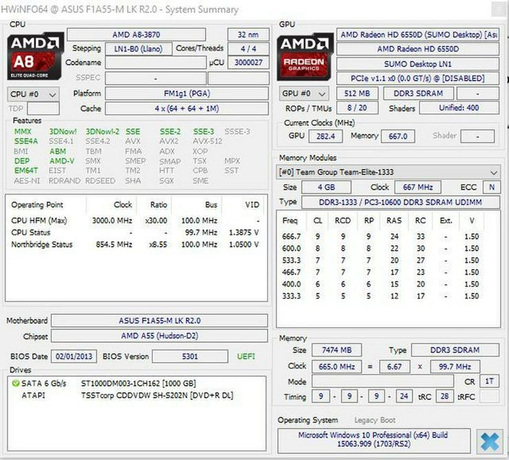 Bild 7: Computer  AMD A8-3870 (3GHz), 8 Gb Ram,1TB HDD