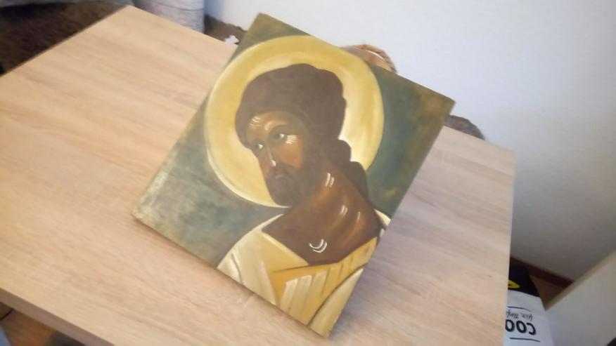 Kopf Christi, handgemalt, auf schlichtem Holz - Holzbilder - Bild 3