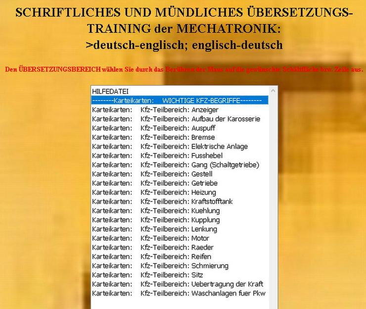 Kfz-Lernkarten + EDV-Uebersetzung - Wörterbücher - Bild 2
