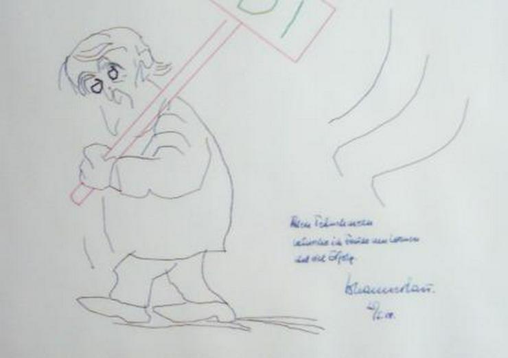 Karikatur, v. Dr. Johannes Rau selbst erstellt. - Gemälde & Zeichnungen - Bild 2