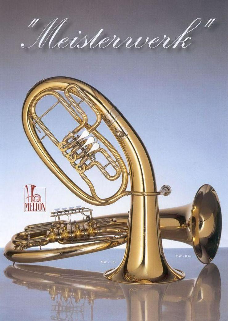 Melton Tenorhorn, Goldmessing, 4 Ventile NEU - Blasinstrumente - Bild 2
