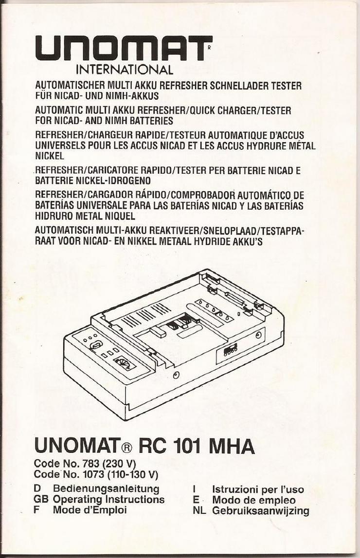 Bild 7: Universal Akku-Lade-Netzteil Unomat RC 101 MHA