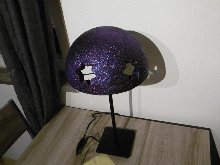 Bild 3: Tischlampe mit Sternenmuster,Unikat