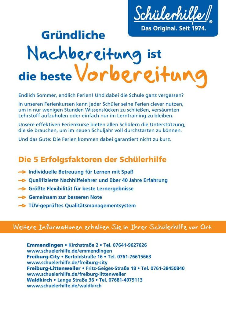 Ferienkurse - Sommerferien 2018 - Waldkirch - Mathematik - Bild 3