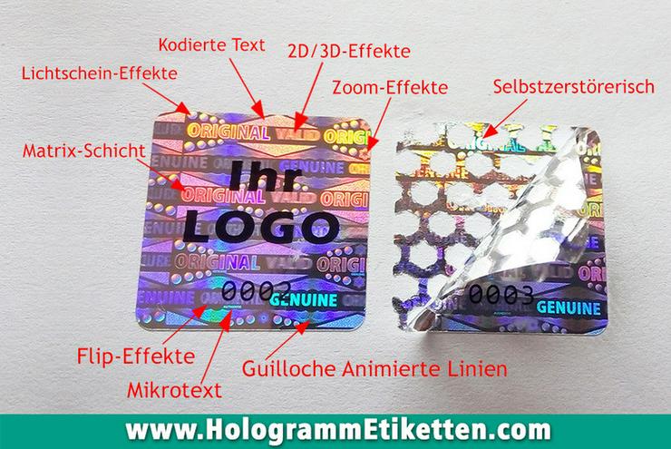 Bild 4: Hologramm Etiketten mit Ihrem Logo 1000 Stück