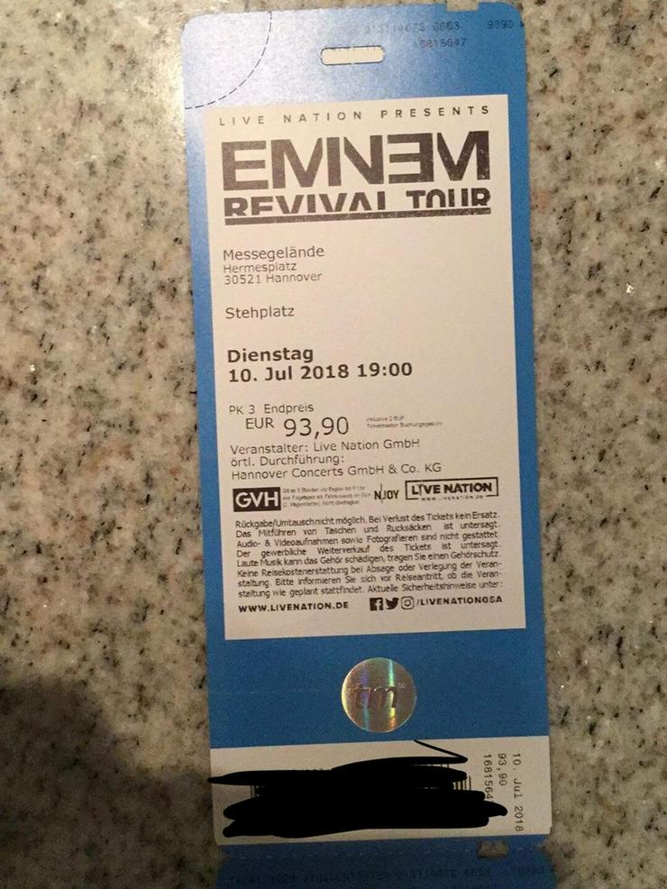 1-4x Eminem Hannover Stehplatz Tickets 10.7.18 - Konzerte - Bild 2