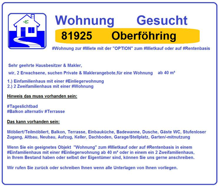 Bild 2: Gesucht 85609 Aschheim Wohnung  Haus gesucht