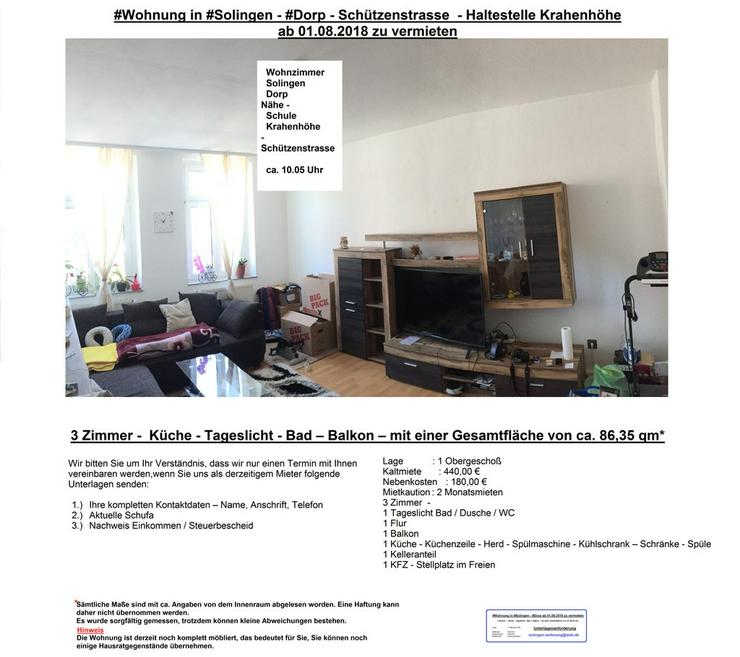 Bild 3: zu Vermieten Solingen Dorp Wohnung  Vermietung