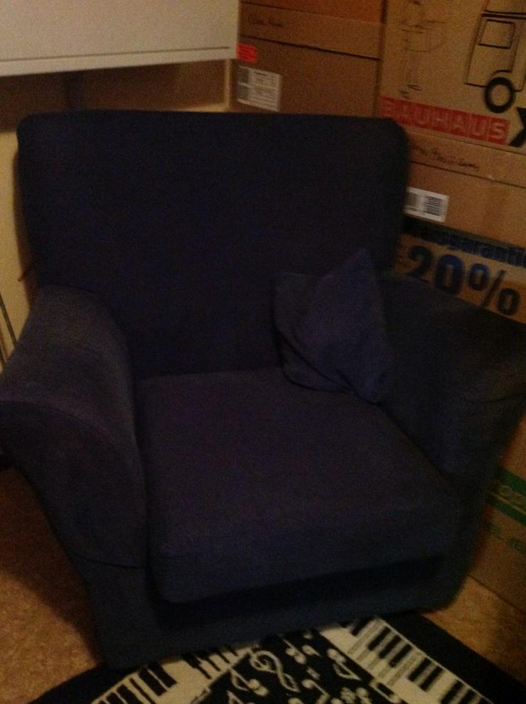 Bild 2: Sessel, blau,  Möbelum, groß