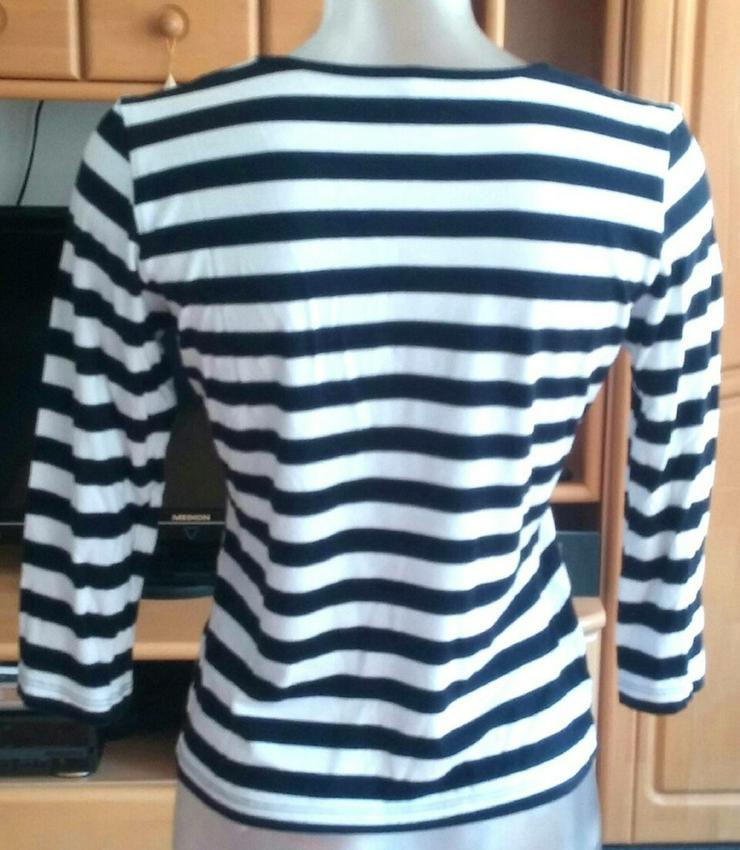 Damen Shirt Jersey gestreift Gr.S Schwarz/Weiß - Größen 36-38 / S - Bild 2