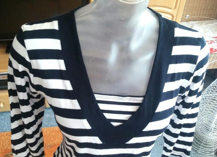 Damen Shirt Jersey gestreift Gr.S Schwarz/Weiß - Größen 36-38 / S - Bild 3