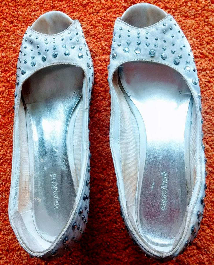 Damen Schuhe Sommer Pumps Gr.38 in Woll-Weiß - Größe 38 - Bild 2