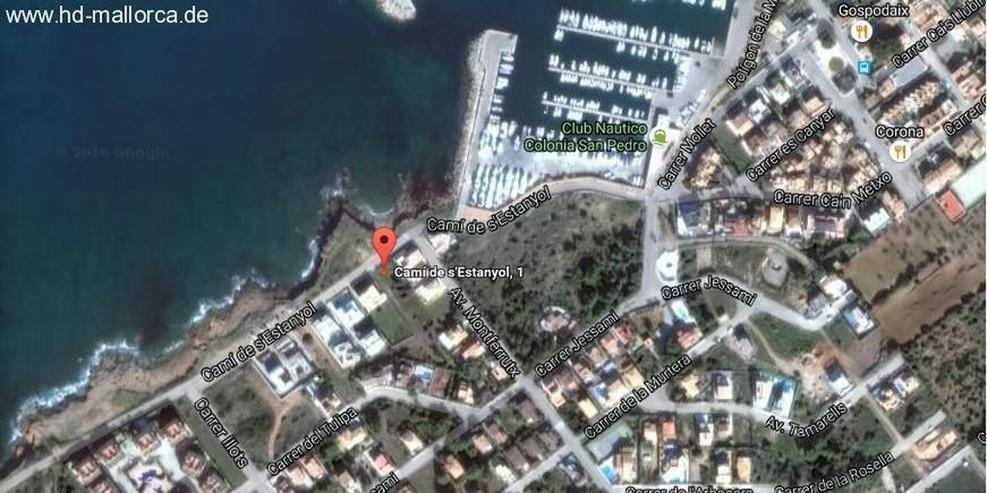 : 1. Linie Strand - langes Grundstück in Colonia de Sant Pere - Grundstück kaufen - Bild 1